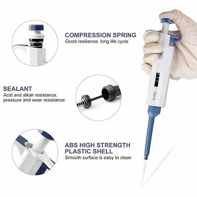 $15.99 • Buy 50-200ul Single Channel Pipette Lab Mechanical Volumn Transfer Micro Pipettor