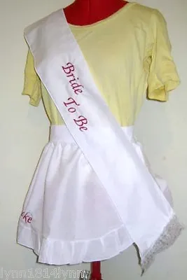 1/2 APRON & SASH SET Available Most Colours M2O All Occasion Message Names Etc • $12.87