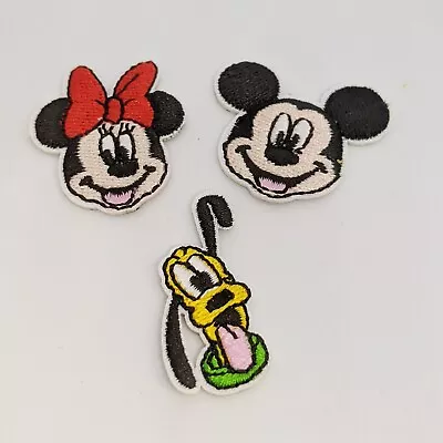 Mickey Mouse Disney Embroidered Iron On Patches Set Of Three Pluto Minnie • $5.99