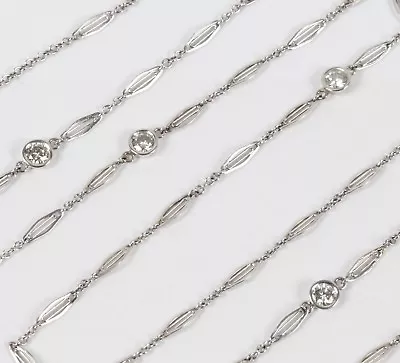 $3330 • Buy Art Deco Diamonds By The Yard 14K White Gold 27 Inch Chain Necklace