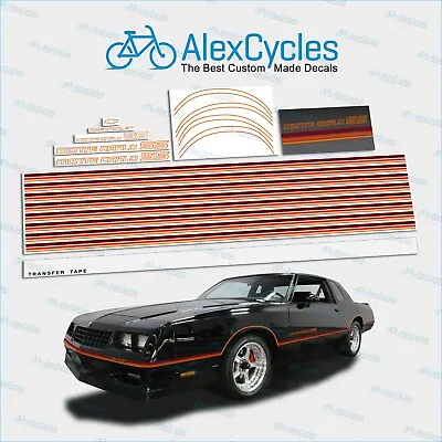 Monte Carlo SS 1985 1986 Burgundy Red Orange Vinyl Stripes Decals Stickers Chevy • $129.70