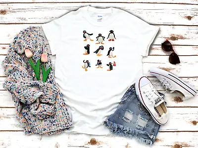 Pingu Noot Noot Characters Album Funny 3/4 Short Sleeve Woman T Shirt K449 • $21.11