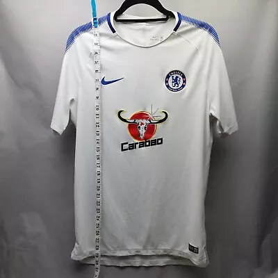 £19.99 • Buy CHELSEA FOOTBALL SHIRT JERSEY CARABAO CUP NIKE 2018 - 2019 WHITE Mens Size Large