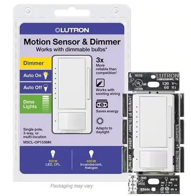 Lutron MSCL-OP153MH 120V Maestro Motion Sensor With Dimmer • $21.49