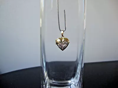 Vintage Small 2-tone Floral Embossed Heart Keepsake Locket/pendant Silver 925 • $16.99