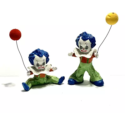 $38.66 • Buy Vintage Lego Ceramic Clown Figurines Lot Of 2 Holding Balloon  Creepy Scary