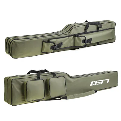 130cm Fishing Rod Bag Holdall Carryall Double Layer Sea Fishing Pole Bag Pack • $38.60