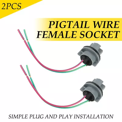 2x 7440 T20 Front Turn Signal Light Bulb Socket Harness Wire 12V Car Accessories • $10.19