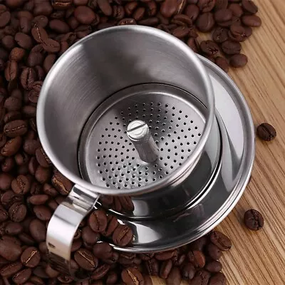 Stainless Steel Cup Vietnamese Coffee Drip Filter Maker Phin Infuser AOS • $19.39