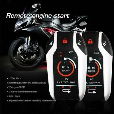 $44.23 • Buy PKE 2 Way Motorcycle Alarm Security System Remote Engine Start For Honda YAMAHA