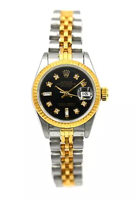 Vintage Rolex Datejust 69173 Wristwatch Diamond Dial Stainless 18k Gold Box • $2108