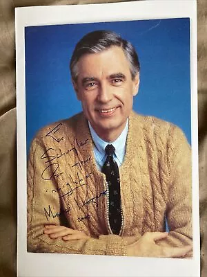 Fred “Mister” Mr. Rogers Autographed 5 By 7 Inscription Neighborhood! • $150