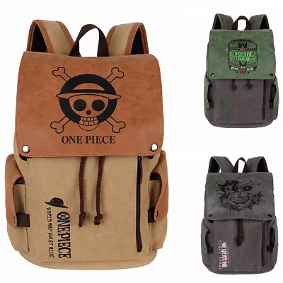 New One Piece Anime Backpack Shoulder Bag School Students Canvas School Bag • $39.89