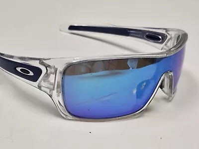 Oakley Turbine Rotor Vintage Clear  Blue Rubber Sport Wrap Sunglasses USA Made • $57