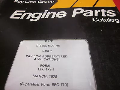 International D-179 Diesel Engine Parts Manual • $23.99