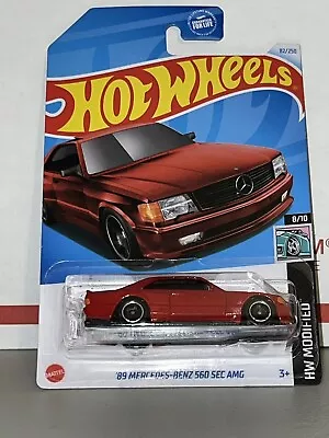 1989 Mercedes-benz 560 Sec Amg (red) #82 2024 Hot Wheels Modified #8 🏎️🔥 • $2.79