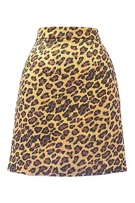 VON VONNI Women's Orange Animal Print Quilted Mini Skirt 3012 $98 NEW • $10.77