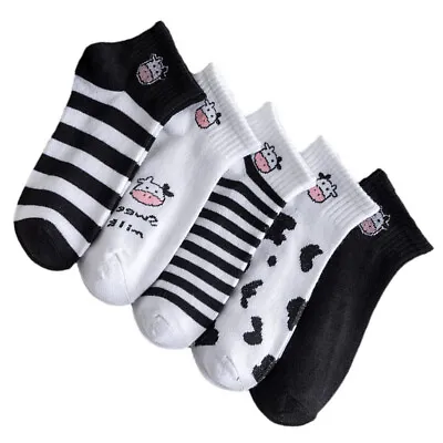 5 Pairs Men Socks Cow Gifts For Cow Lovers Cartoon Cow Socks S • £8.69