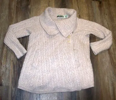 Aran Crafts Ireland Fisherman Cable Knit Cardigan Sweater Size L Merino Wool • $45