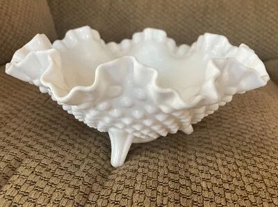 Vintage White Milk Glass 7 Inch Candy/Fruit Bowl • $5