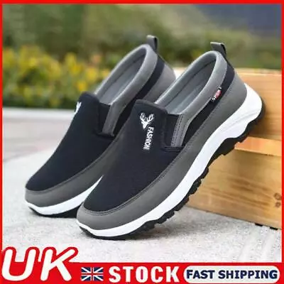 Men Orthopedic Shoes Breathable Flat Slip On For Outdoor Activity Hiking Walking • £11.69