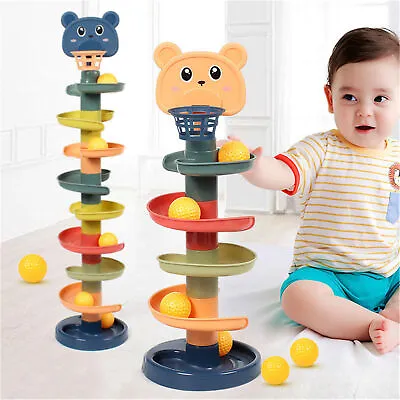 Ball Drop And Roll Swirling Tower With Yellow Balls Development Educational Toys • £9.20