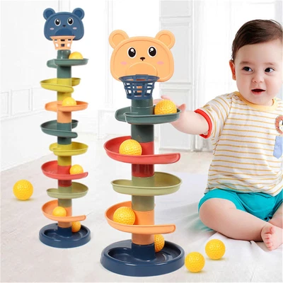 Ball Drop And Roll Swirling Tower With Yellow Balls Development Educational Toys • £7.31