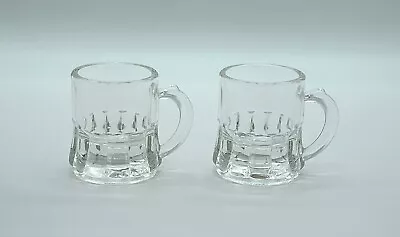 2 Mini Beer Mug Shot Glasses - Clear - Federal Glass Co.  Vintage • $10.50