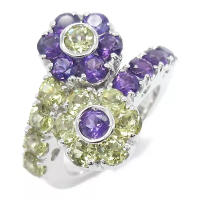 PASQUALE BRUNI Garnet Amethyst Ring #6.5 US Size Flower K18 White Gold Used • $1242.40