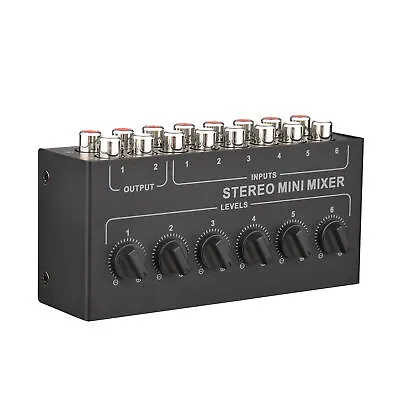 Mini Stereo Passive Mixer 6 Channels RCA Audio Mixer 6 In 2 Out Distributor H2P3 • $16.87