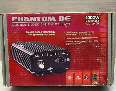 HydroFarm Phantom PHDE1THD 1000W Dimmable Double Ended Digital Ballast 120/240V  • $54.99