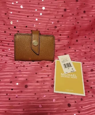 Michael Kors Tab Card Case Mini-wallet Brown Pebble Leather  • $49.99