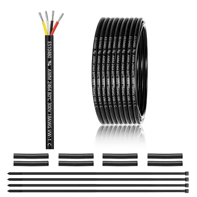 18 Gauge 4 Conductor Electrical Wire 25FT UL 2464 18 AWG 4 Wire Cable Tinned Co • $24.88