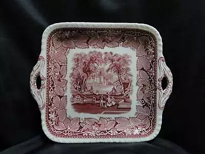 Mason's Vista Pink Transferware: Square Cake Plate W/ Handles 11  X 9 1/4  • $49.99