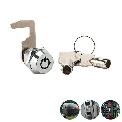 $11.99 • Buy Tool Box Lock Cylinder Tubular Camlock 90 Degree Hook Cam Replacement Lock Keys