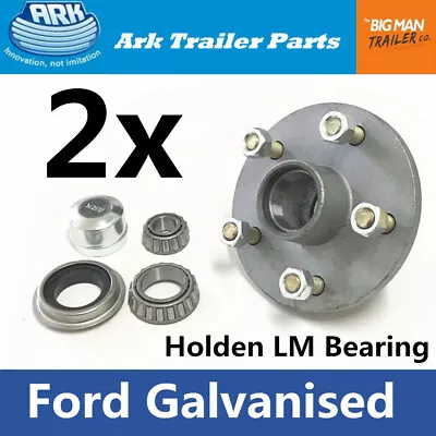 ARK Trailer 2x Hubs Galvanised Ford 5 Stud Lazy Hub Bearings Holden LM FH150G • $105