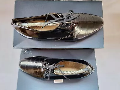 Charles Tyrwhitt Patent Leather Black Dress Shoes Size 8.5.Handmade1940s.Vintage • £17.67