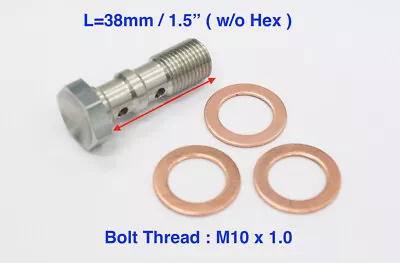 Stainless Double Banjo Bolt Fittings M10x1.0 L=38mm Metric Brake Adaptor • $12.49