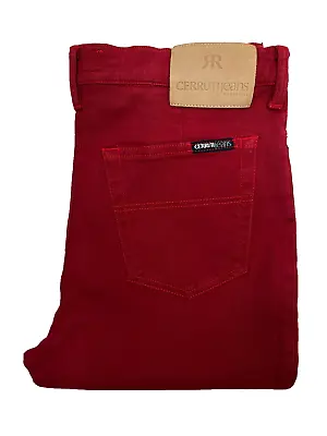 Cerruti Essential Womens Mid Rise Slim Capri Jeans Red Stretch Zipped Size UK 10 • £25.99