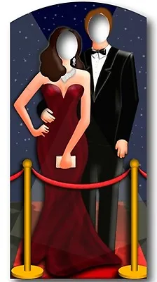 Red Carpet Couple Stand In Cardboard Cutout Figure 186cm Tall - Great For Photos • £40.99