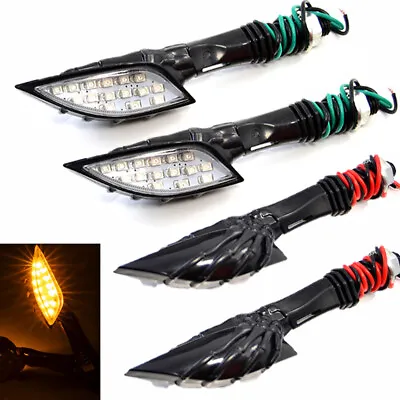 Motorcycle LED Twin Dual Tail Turn Signal Brake License Plate Integrated Light • $14