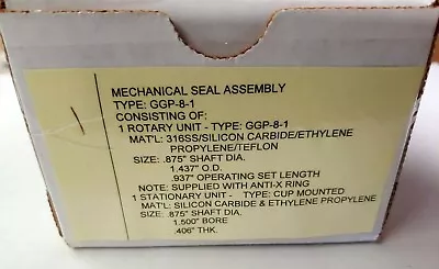 MTH Barton Mechanical Pump Seal Assembly GGP-8-1 • $219