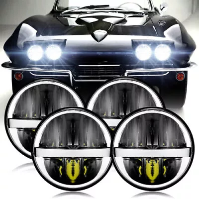 4PCS DOT 5 3/4  5.75  LED Headlights W/ DRL Halo For Chevrolet Corvette C1 C2 C3 • $119.99