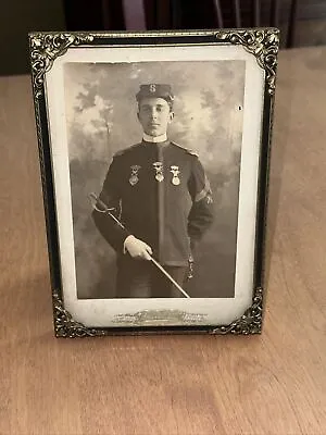 RARE Framed Photo Of Soldier / Academy(?) By Elmer Chickering 1890s Boston MA • $30