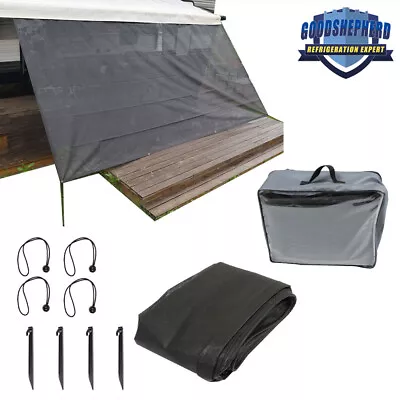 90% RV Awning Sun Shade Privacy Screen 11'-21' For Camper Canopy Sunshade Black • $48.92