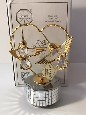 Swarovski Crystal Wind Beneath My Wings Birds Mechanic Music Box 24K Gold Plated • $24.99