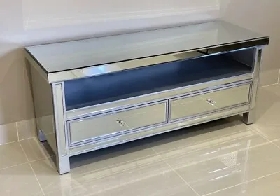 £219 • Buy Mirrored TV Stand Venetian Mirrored Furniture TV Unit Living Room