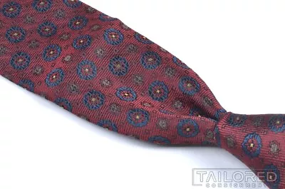 ETRO Burgundy Maroon Geometric 100% Silk Mens Luxury Tie - 3.00  • $29