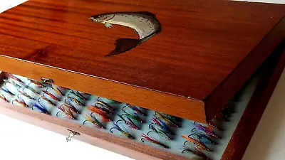 Vintage Wooden Box With 136 Salmon/steelhead Flies Mostly 2/0 Hook-size-xclnt++ • $235