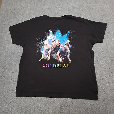 COLDPLAY Shirt Mens 2XLARGE Black Short Sleeve 2017 Tour Concert Tshirt Size 2XL • $22.39